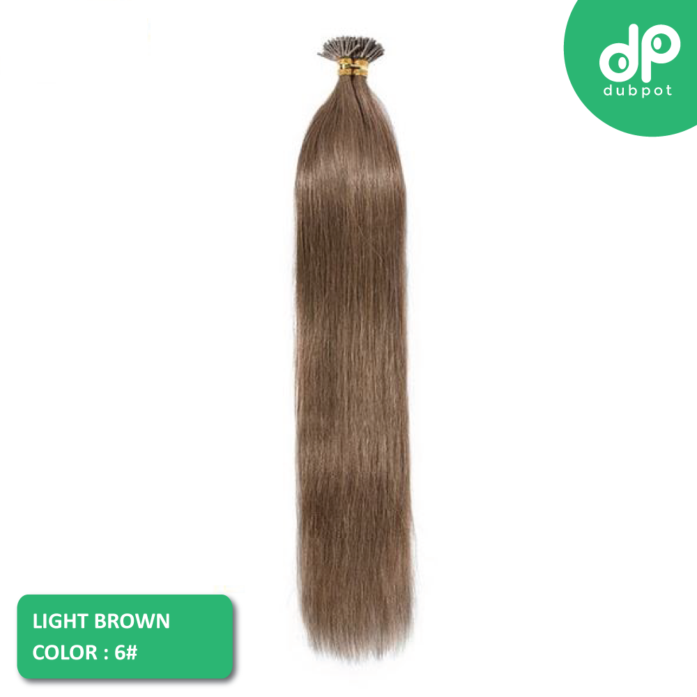 Stick / I Tip Straight Hair Extensions 16-22 Inch 100 Keratin Pre bonded Strands Non-Remy I Tip 100% Real Human Hair 0.5g/s