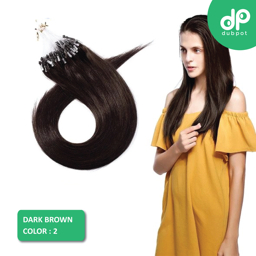 Micro Loop 16"-24" 0.5g/S 100pcs Straight Bead Hair Extensions Non-Remy Human Hair Extensions Micro Ring Extensions