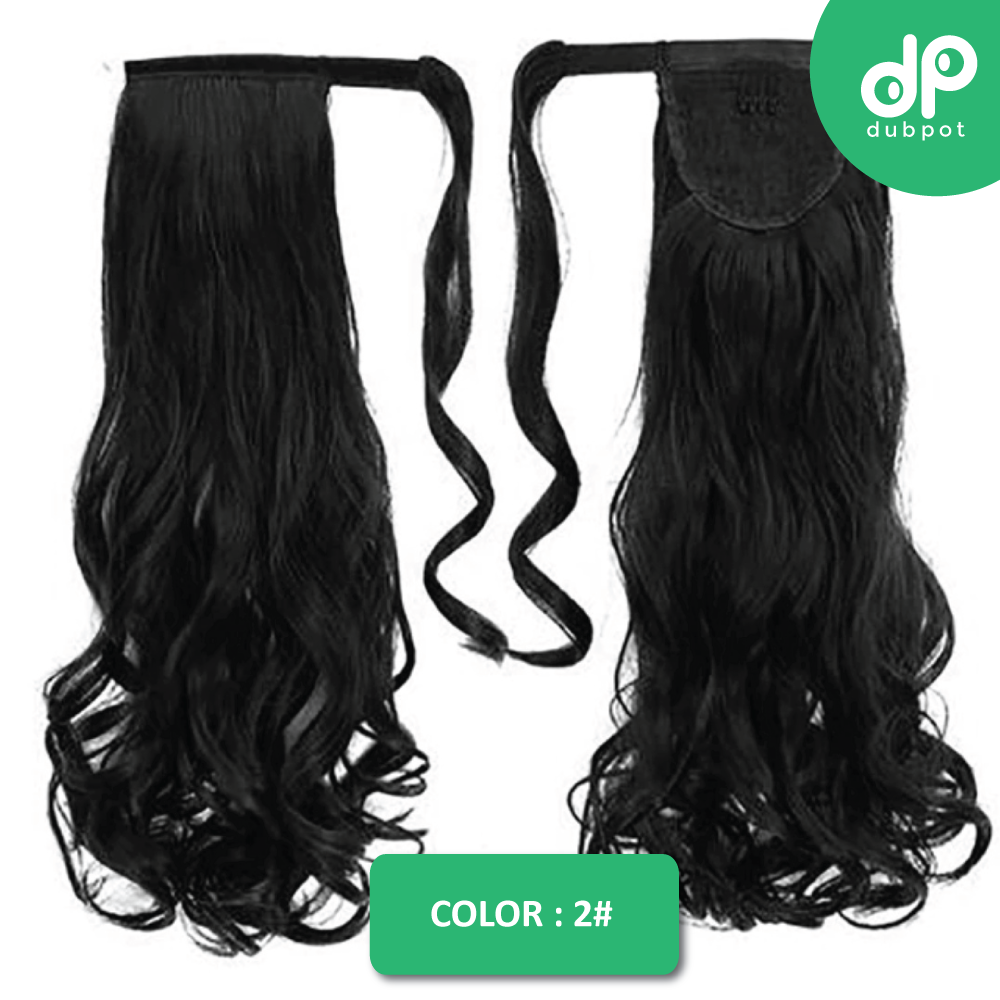 Straight Clip In Hair Tail False Hair 24" 120g Ponytail Hairpiece With Hairpins Synthetic Hair Pony Tail Hair Extensions