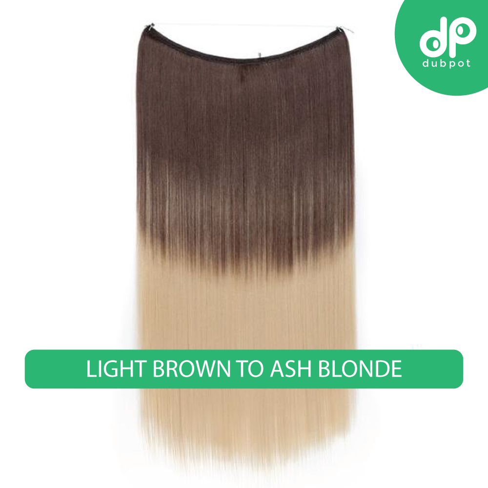 Dubpot 20 inch Invisible Wire No Clip One Piece Hair Extension flip in false hair Hairpieces Synthetic hair for women