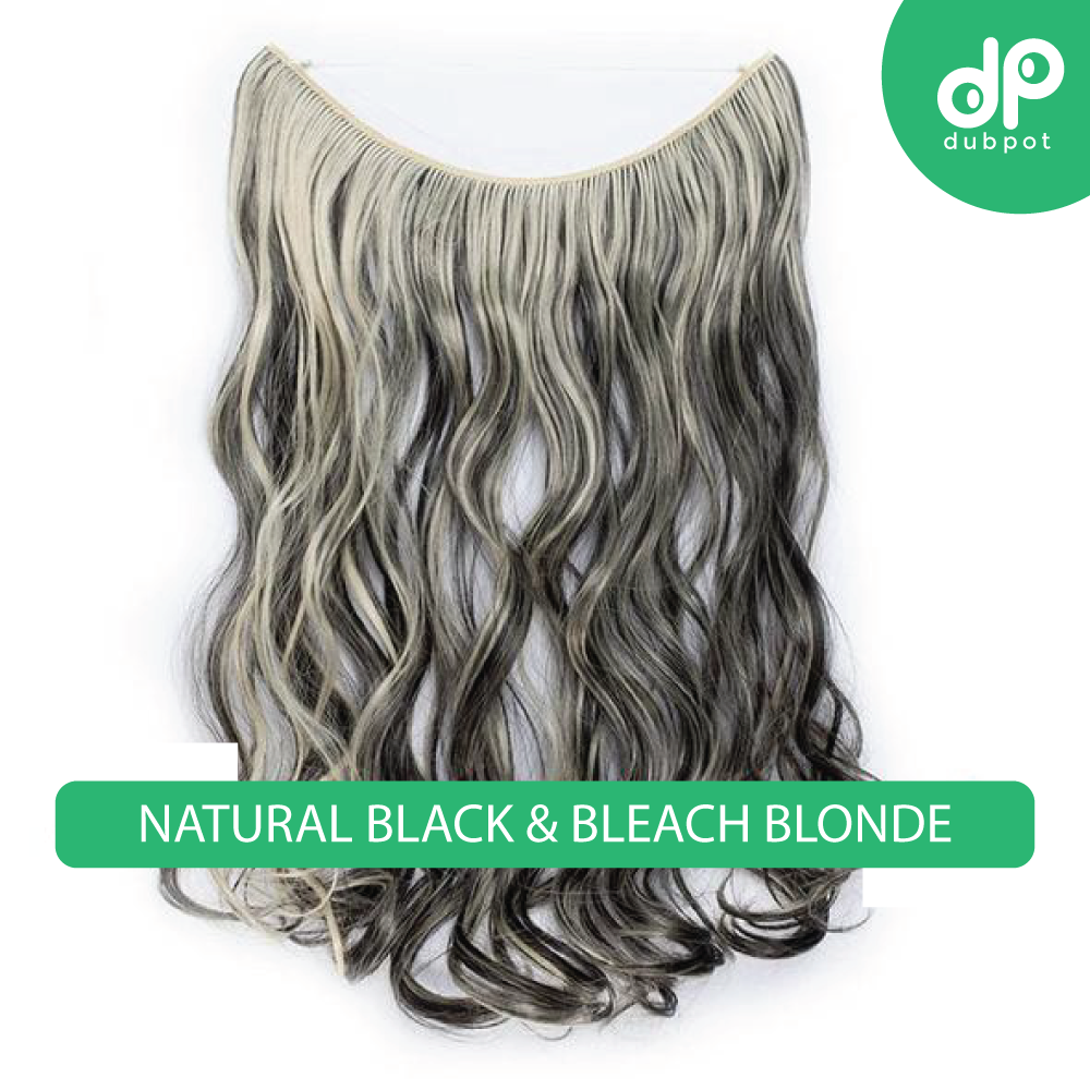 Dubpot 20 inch Invisible Wire No Clip One Piece Hair Extension flip in false hair Hairpieces Synthetic hair for women
