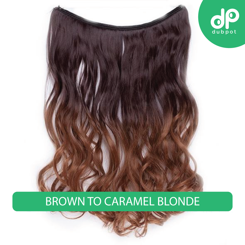 Dubpot 20 inch Invisible Wire No Clip One Piece Hair Extension flip in false hair Hairpieces Synthetic hair for women