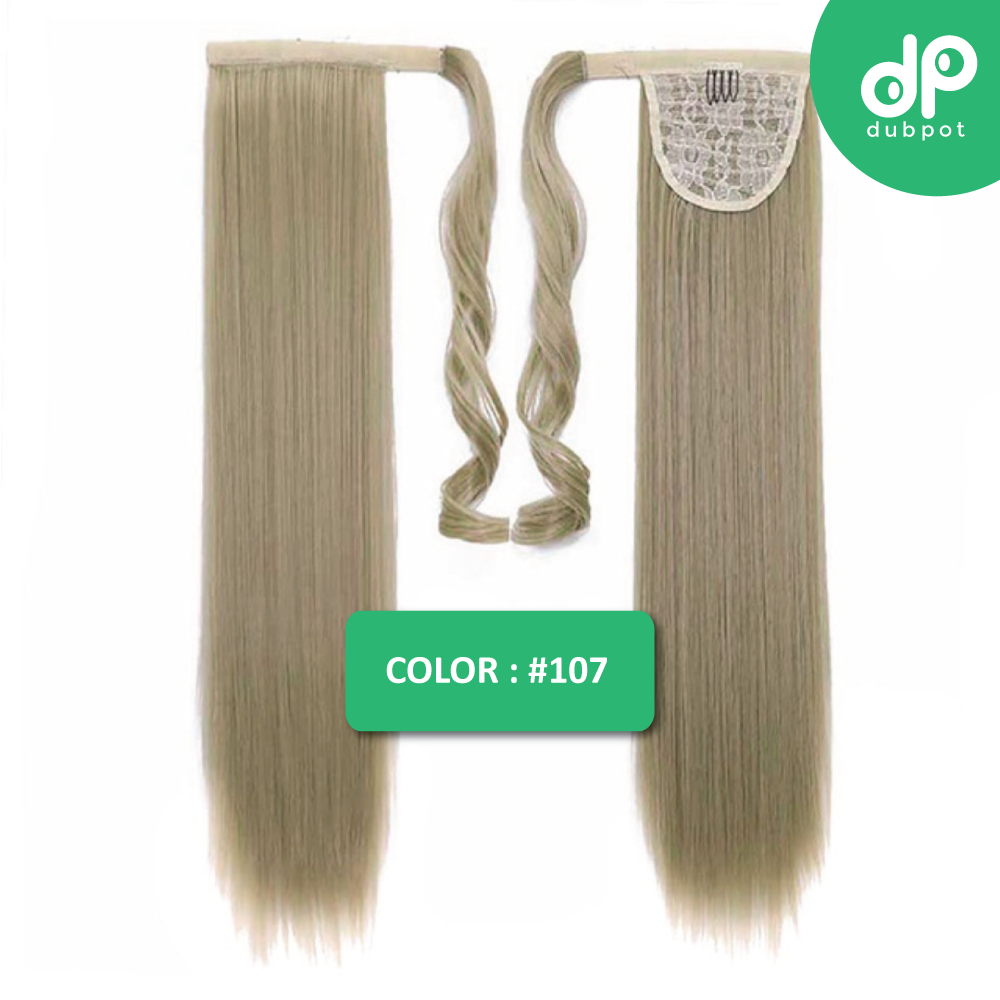 Straight Clip In Hair Tail False Hair 24" 120g Ponytail Hairpiece With Hairpins Synthetic Hair Pony Tail Hair Extensions