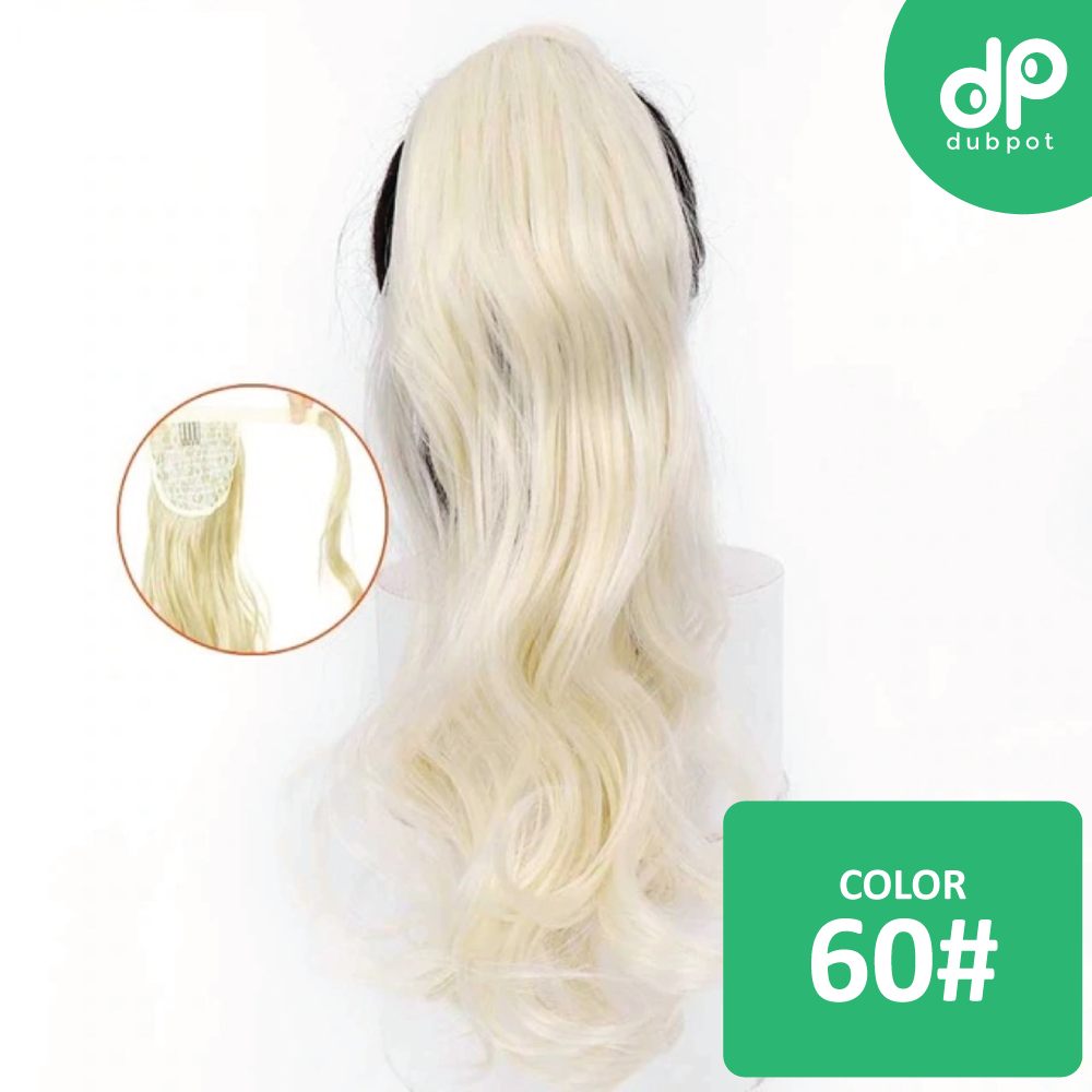 Long Wavy Wrap Around Clip In WTB 22" Ponytail Hair Extension Heat Resistant Synthetic Natural Wave Pony Tail Fake Hair