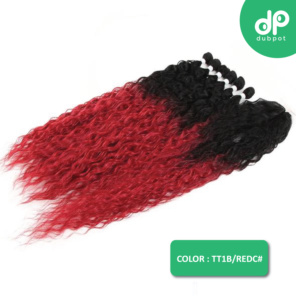 Dubpot Afro Kinky Curly Hair Bundles Extensions With Closure Ombre Golden 30inch Soft Super Long Hair Synthetic Wave Hair