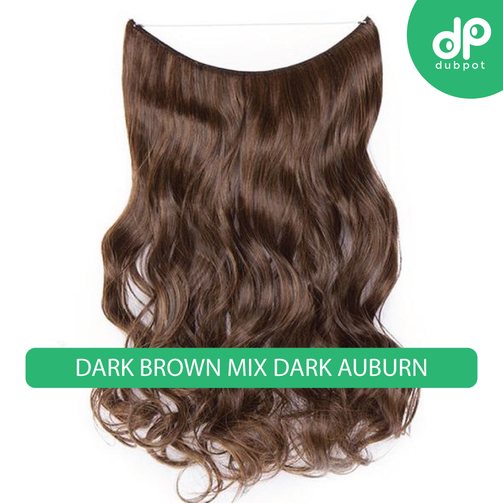 Dubpot 20 inch Invisible Wire No Clip One Piece Hair Extension flip in false hair Hairpieces Synthetic hair for women