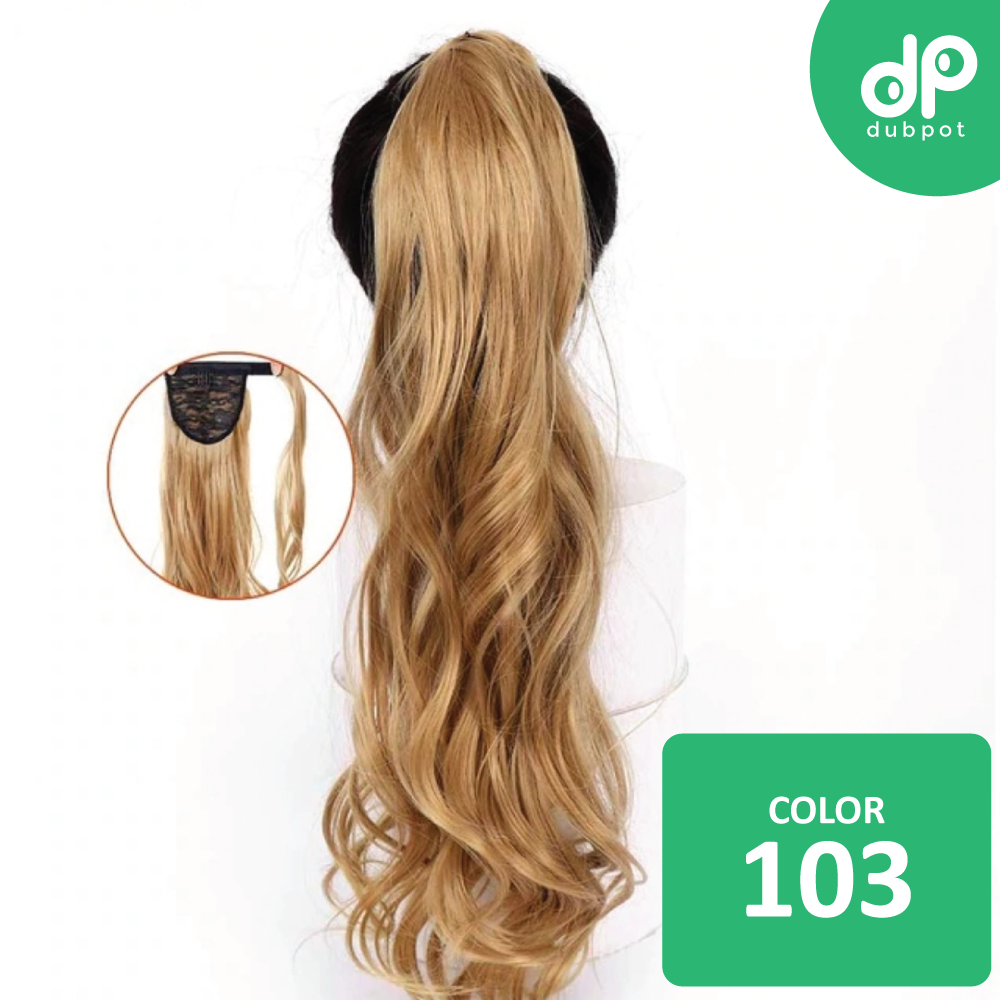 Long Wavy Wrap Around Clip In WTB 22" Ponytail Hair Extension Heat Resistant Synthetic Natural Wave Pony Tail Fake Hair