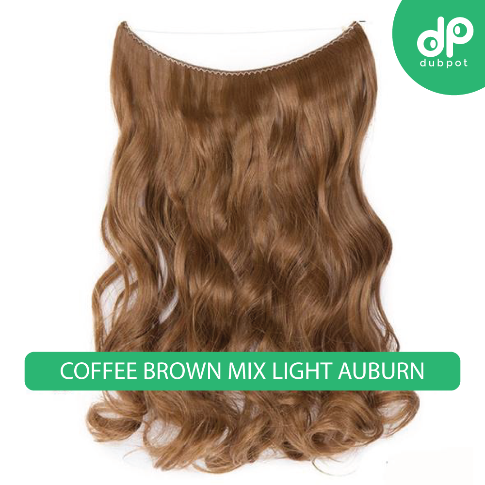 Dubpot 20 inch Invisible Wire No Clip One Piece Hair Extension flip in false hair Hairpieces Synthetic hair for women