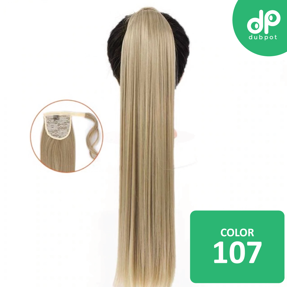 Long Wavy Wrap Around Clip In WTB 22" Ponytail Hair Extension Heat Resistant Synthetic Natural Wave Pony Tail Fake Hair