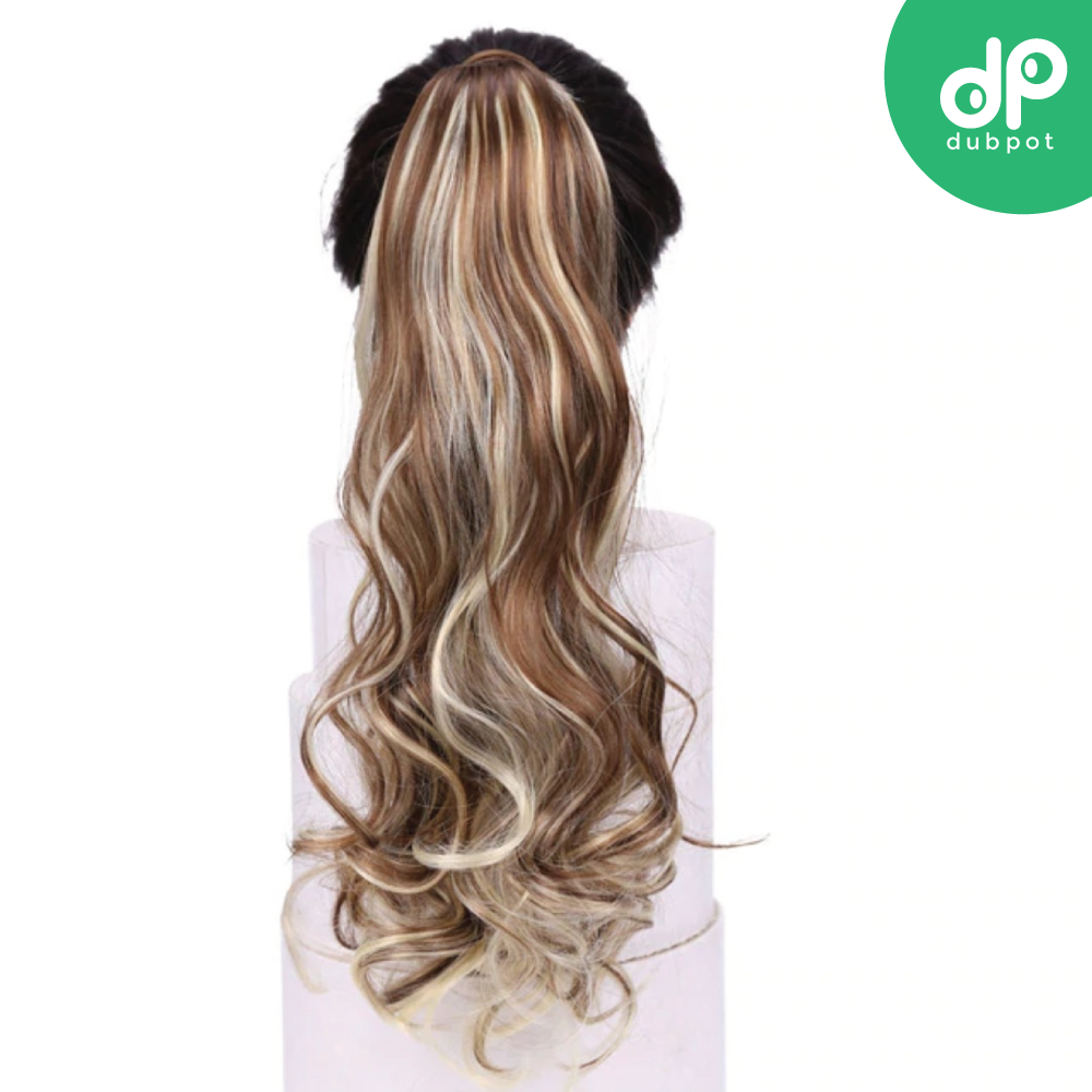 Straight Clip In Hair Tail False Hair 24" 120g Ponytail Hairpiece With Hairpins Synthetic Hair Pony Tail Hair Extensions