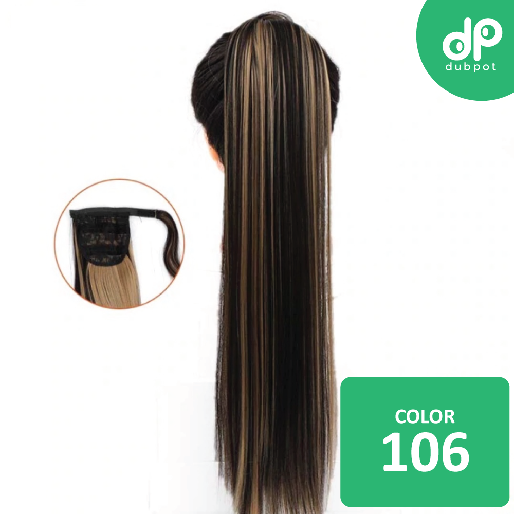 Long Wavy Wrap Around Clip In WTB 22" Ponytail Hair Extension Heat Resistant Synthetic Natural Wave Pony Tail Fake Hair