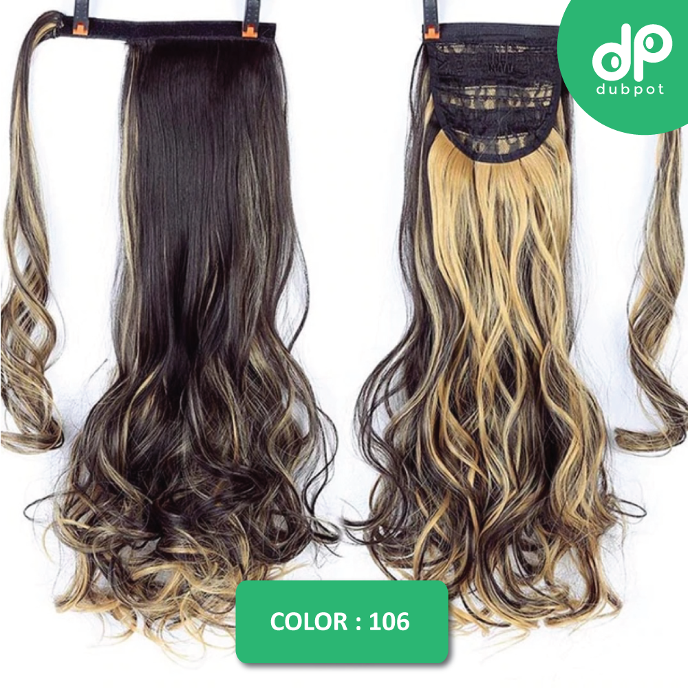 Straight Clip In Hair Tail False Hair 24" 120g Ponytail Hairpiece With Hairpins Synthetic Hair Pony Tail Hair Extensions