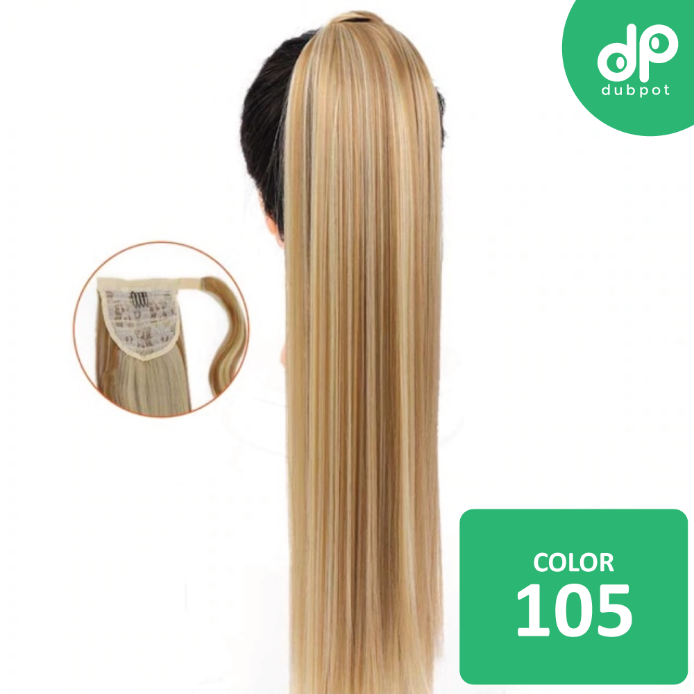 Long Wavy Wrap Around Clip In WTB 22" Ponytail Hair Extension Heat Resistant Synthetic Natural Wave Pony Tail Fake Hair
