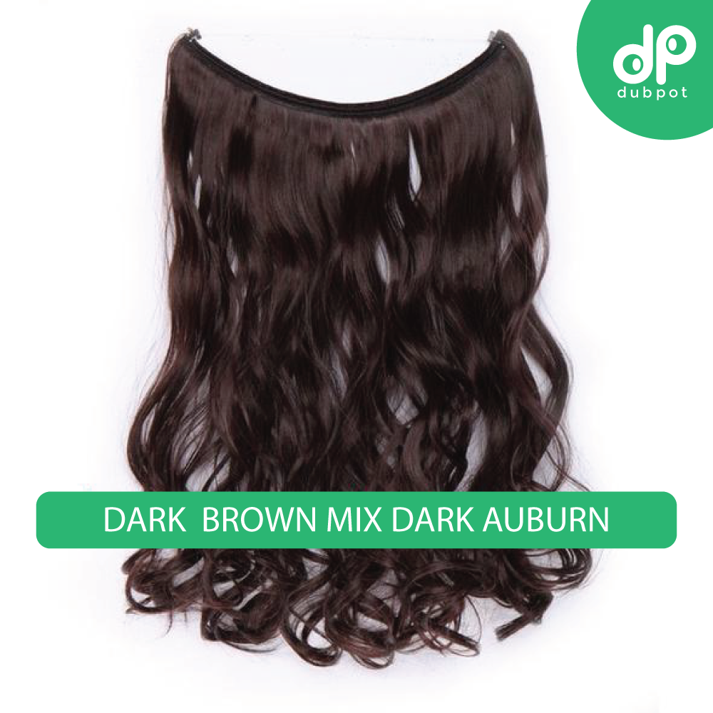 Dubpot 20 inch Invisible Wire No Clip One Piece Hair Extension flip in false hair Hairpieces Synthetic hair for women