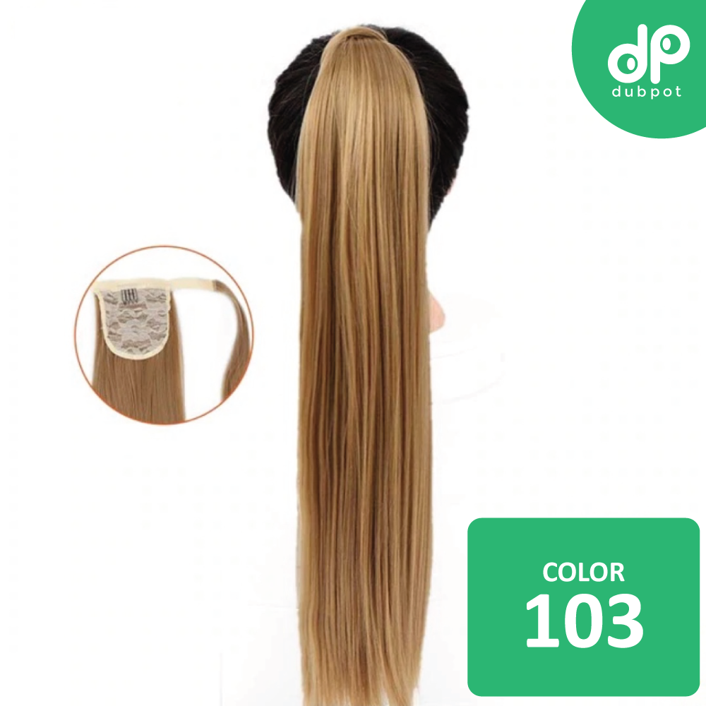 Long Wavy Wrap Around Clip In WTB 22" Ponytail Hair Extension Heat Resistant Synthetic Natural Wave Pony Tail Fake Hair