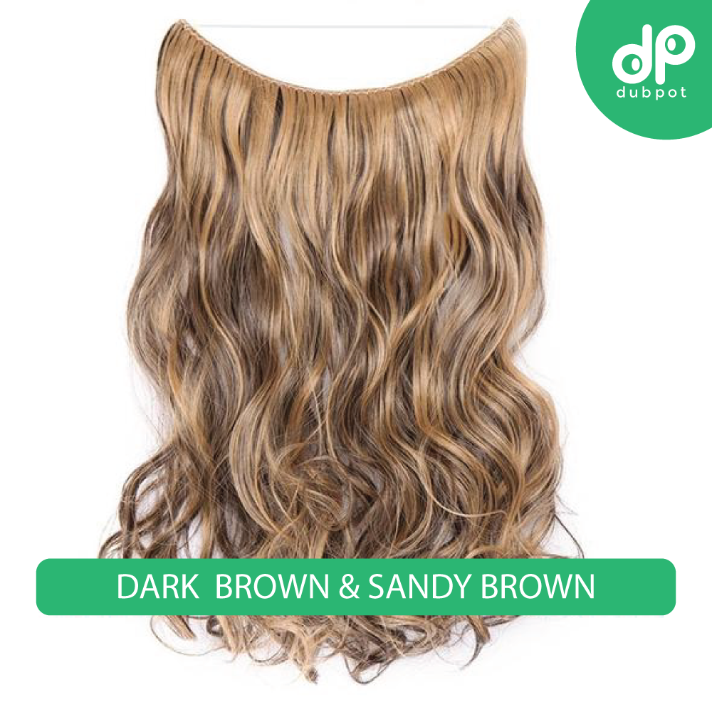 Dubpot 20 inch Invisible Wire No Clip One Piece Hair Extension flip in false hair Hairpieces Synthetic hair for women