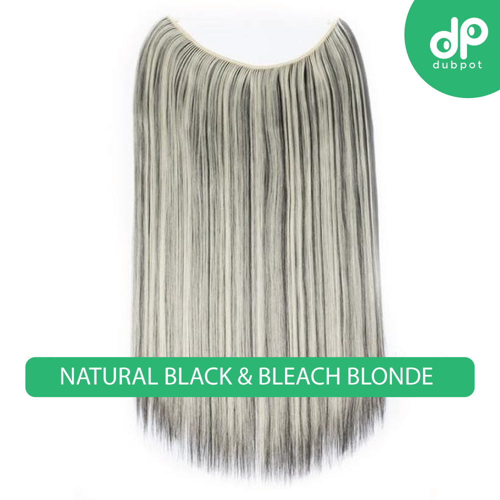 Dubpot 20 inch Invisible Wire No Clip One Piece Hair Extension flip in false hair Hairpieces Synthetic hair for women