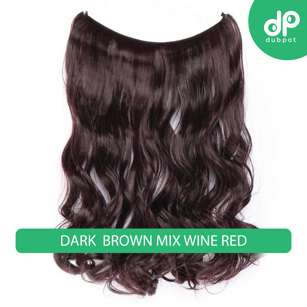 Dubpot 20 inch Invisible Wire No Clip One Piece Hair Extension flip in false hair Hairpieces Synthetic hair for women