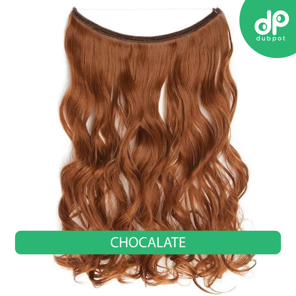 Dubpot 20 inch Invisible Wire No Clip One Piece Hair Extension flip in false hair Hairpieces Synthetic hair for women