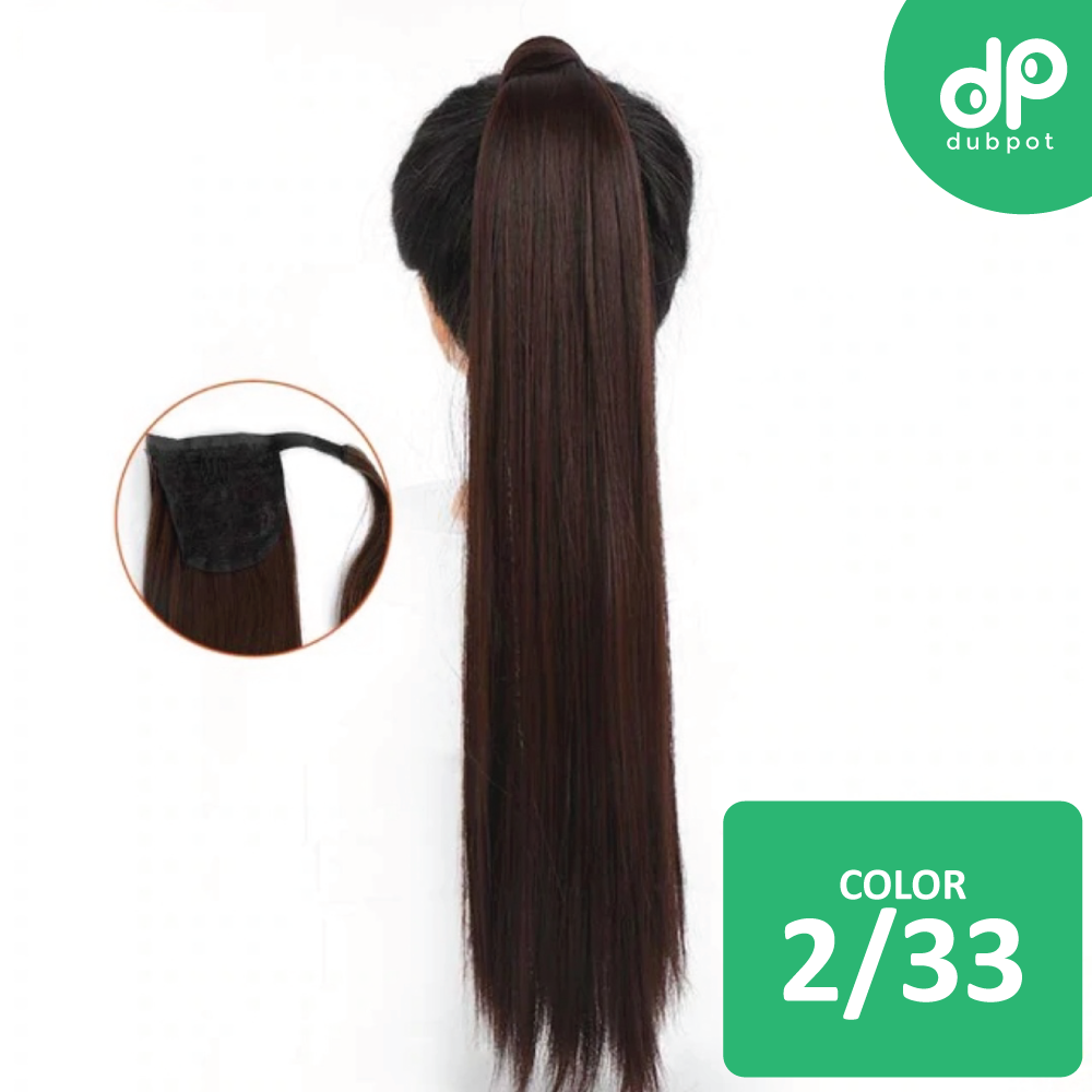 Long Wavy Wrap Around Clip In WTB 22" Ponytail Hair Extension Heat Resistant Synthetic Natural Wave Pony Tail Fake Hair