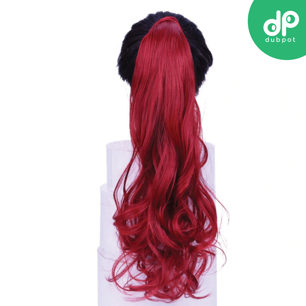 Straight Clip In Hair Tail False Hair 24" 120g Ponytail Hairpiece With Hairpins Synthetic Hair Pony Tail Hair Extensions