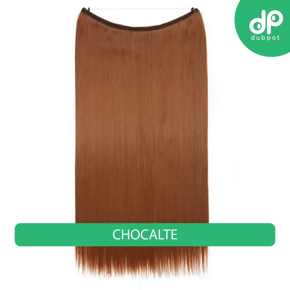 Dubpot 20 inch Invisible Wire No Clip One Piece Hair Extension flip in false hair Hairpieces Synthetic hair for women