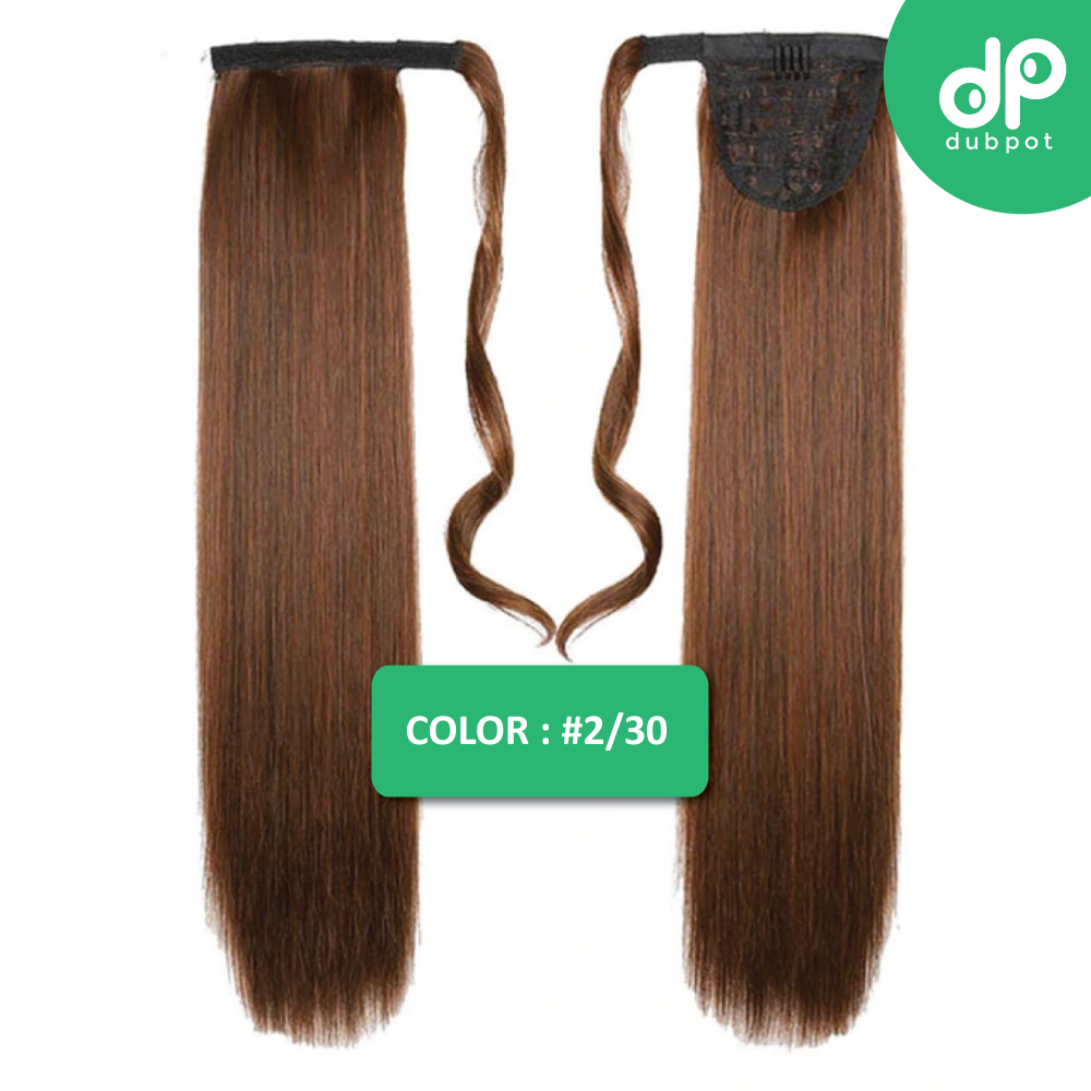 Straight Clip In Hair Tail False Hair 24" 120g Ponytail Hairpiece With Hairpins Synthetic Hair Pony Tail Hair Extensions