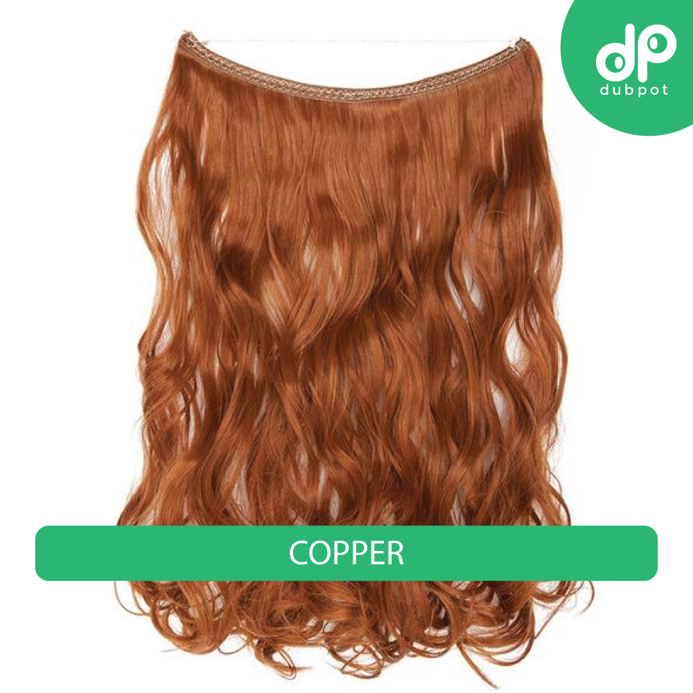 Dubpot 20 inch Invisible Wire No Clip One Piece Hair Extension flip in false hair Hairpieces Synthetic hair for women