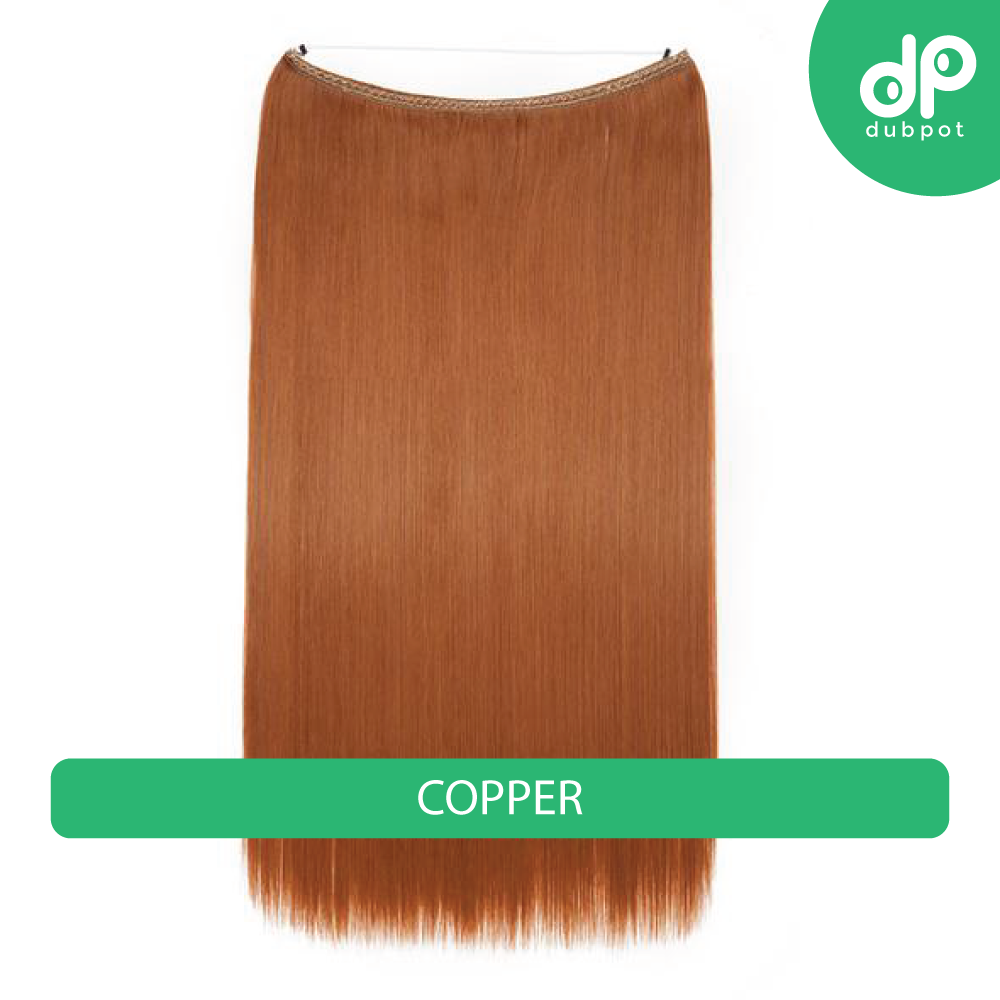 Dubpot 20 inch Invisible Wire No Clip One Piece Hair Extension flip in false hair Hairpieces Synthetic hair for women