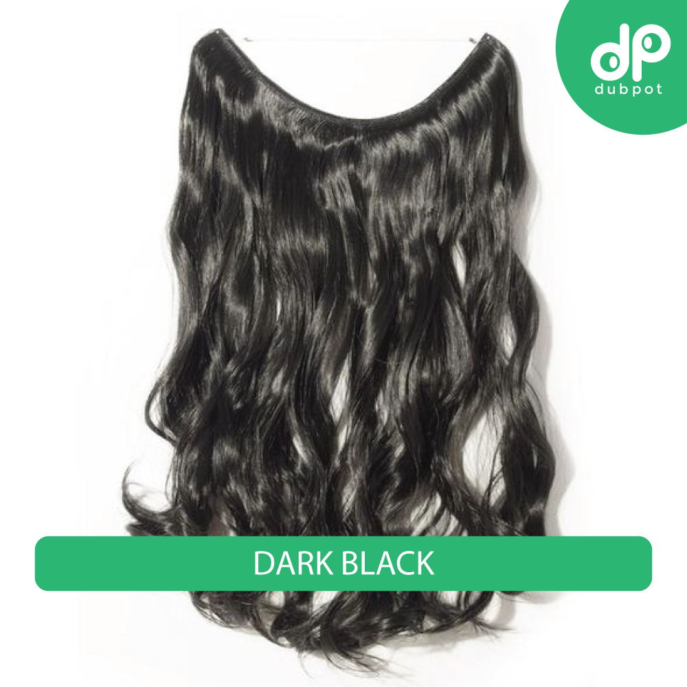 Dubpot 20 inch Invisible Wire No Clip One Piece Hair Extension flip in false hair Hairpieces Synthetic hair for women