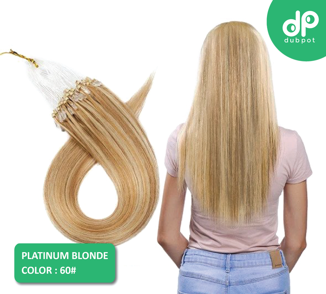 Micro Loop 16"-24" 0.5g/S 100pcs Straight Bead Hair Extensions Non-Remy Human Hair Extensions Micro Ring Extensions