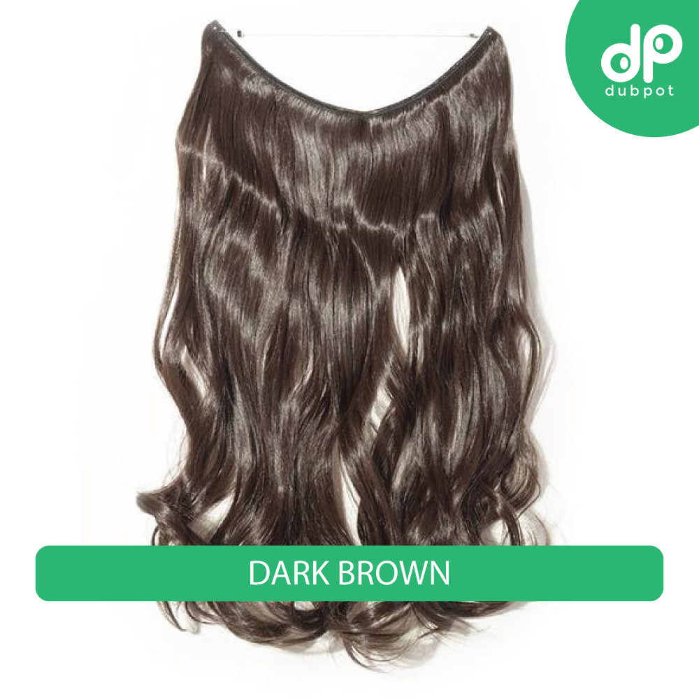 Dubpot 20 inch Invisible Wire No Clip One Piece Hair Extension flip in false hair Hairpieces Synthetic hair for women