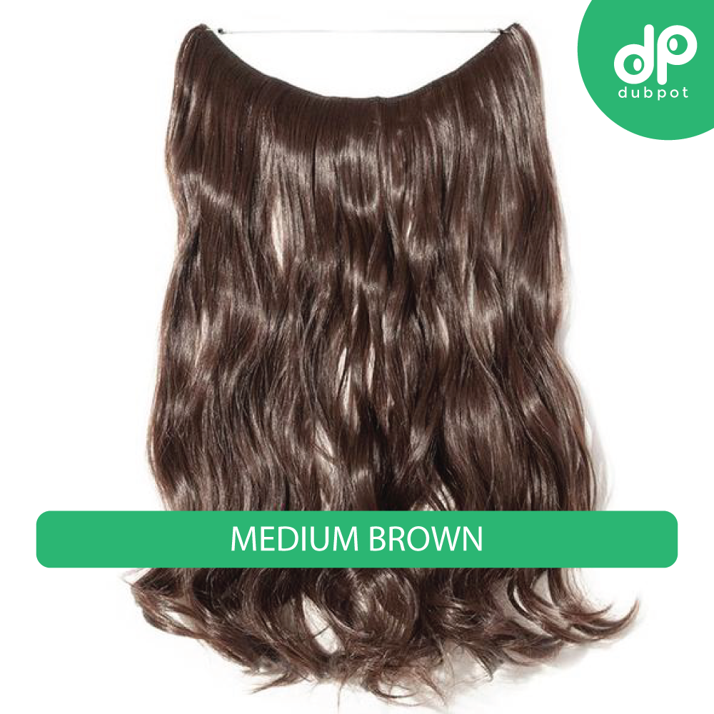 Dubpot 20 inch Invisible Wire No Clip One Piece Hair Extension flip in false hair Hairpieces Synthetic hair for women