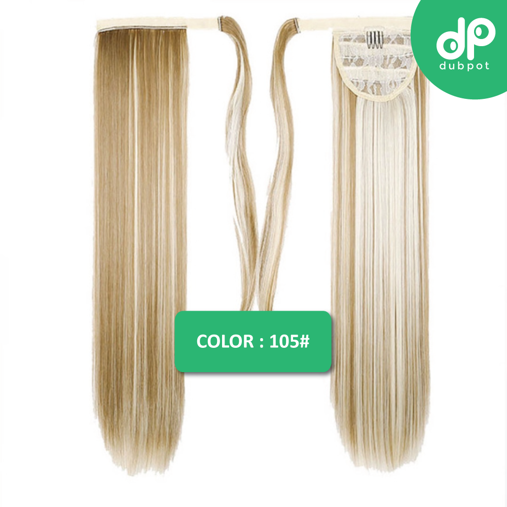 Straight Clip In Hair Tail False Hair 24" 120g Ponytail Hairpiece With Hairpins Synthetic Hair Pony Tail Hair Extensions