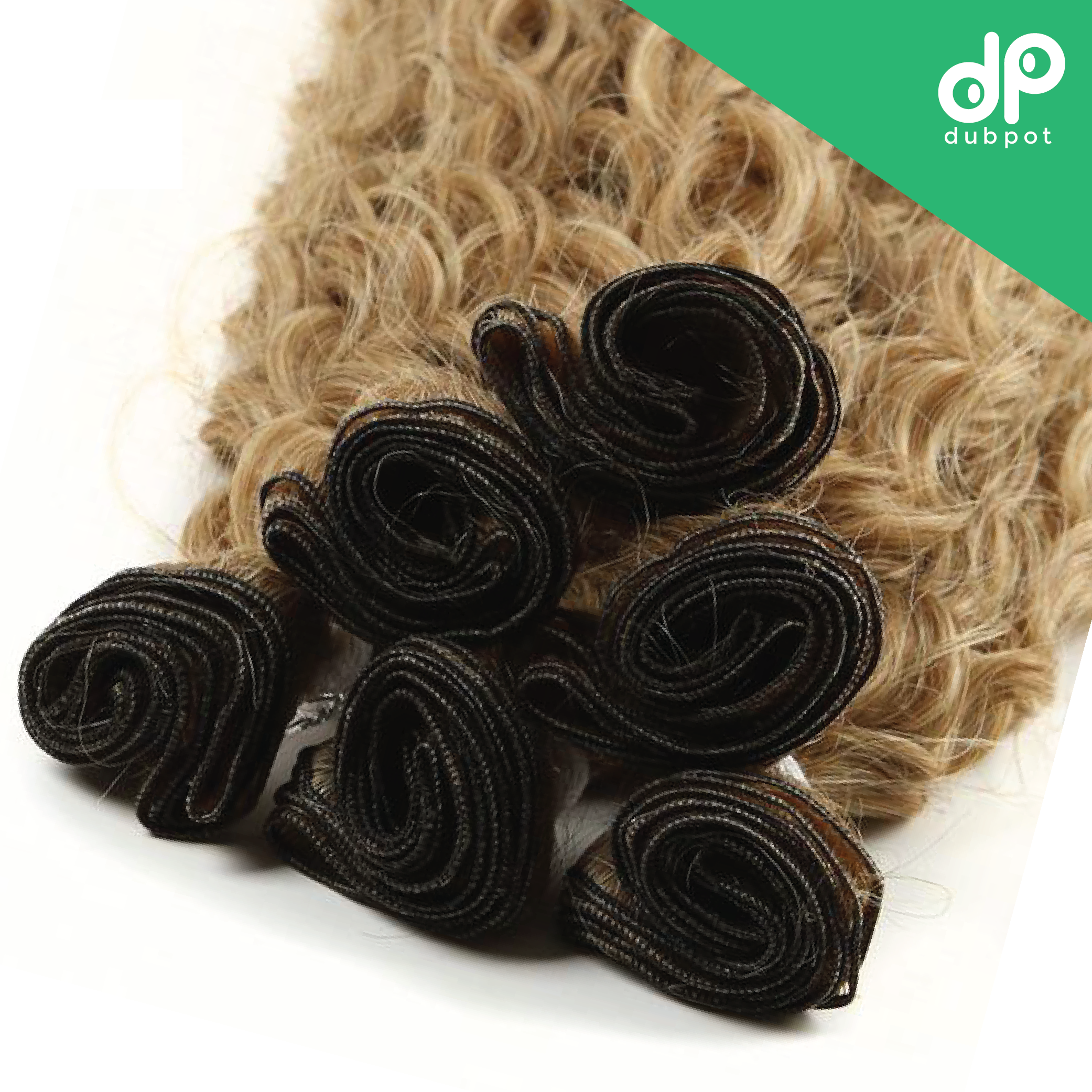 Dubpot Afro Kinky Curly Hair Bundles Extensions With Closure Ombre Golden 30inch Soft Super Long Hair Synthetic Wave Hair