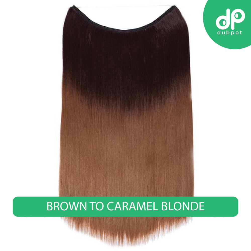 Dubpot 20 inch Invisible Wire No Clip One Piece Hair Extension flip in false hair Hairpieces Synthetic hair for women