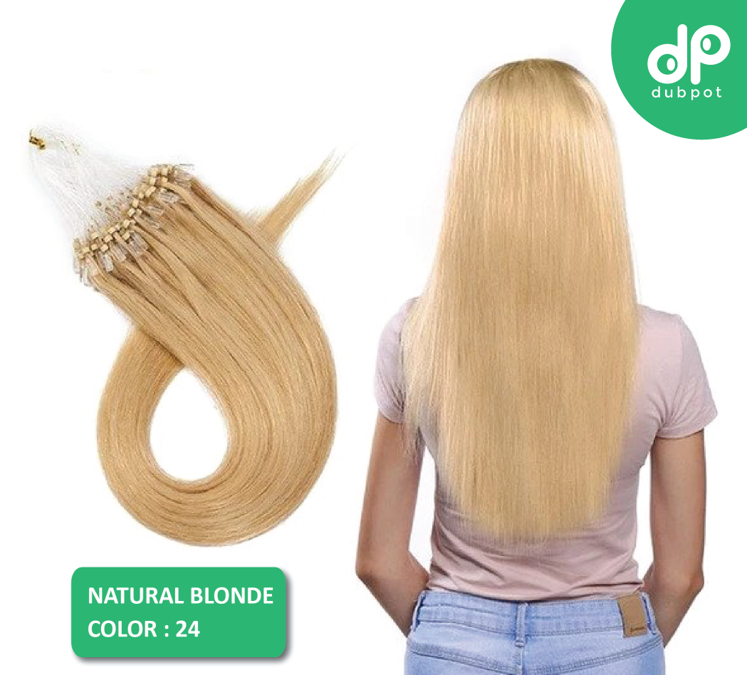 Micro Loop 16"-24" 0.5g/S 100pcs Straight Bead Hair Extensions Non-Remy Human Hair Extensions Micro Ring Extensions