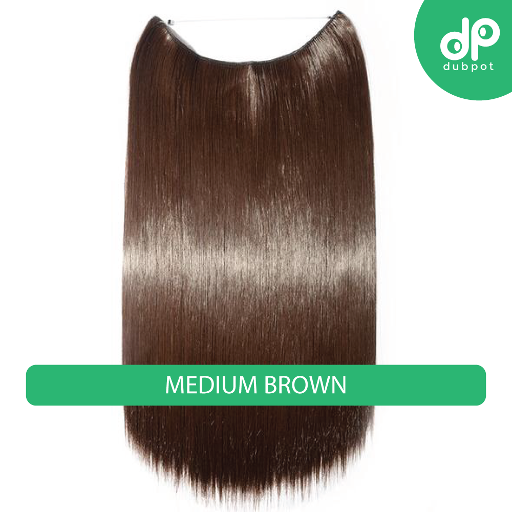 Dubpot 20 inch Invisible Wire No Clip One Piece Hair Extension flip in false hair Hairpieces Synthetic hair for women