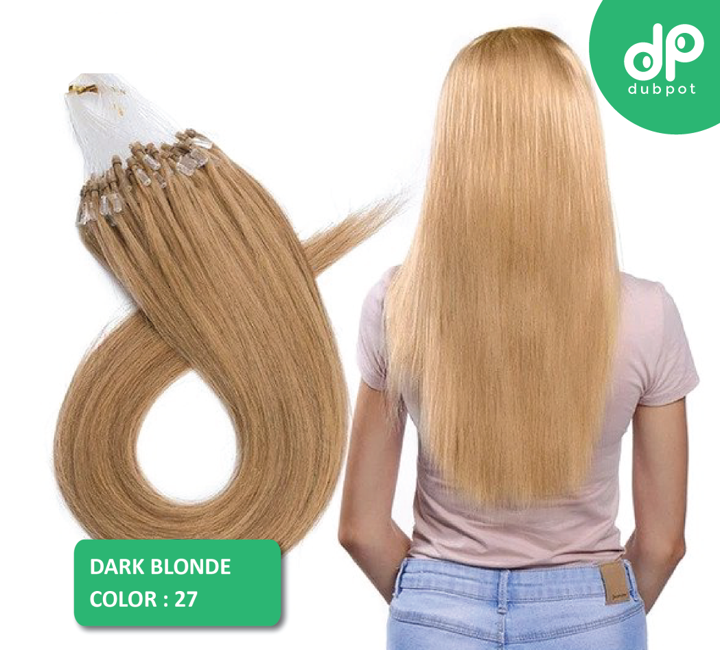 Micro Loop 16"-24" 0.5g/S 100pcs Straight Bead Hair Extensions Non-Remy Human Hair Extensions Micro Ring Extensions