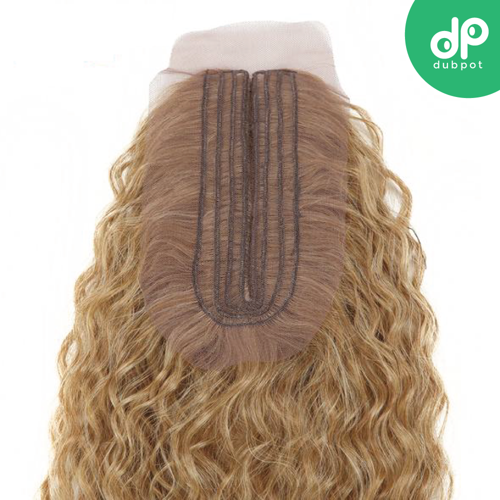 Dubpot Afro Kinky Curly Hair Bundles Extensions With Closure Ombre Golden 30inch Soft Super Long Hair Synthetic Wave Hair