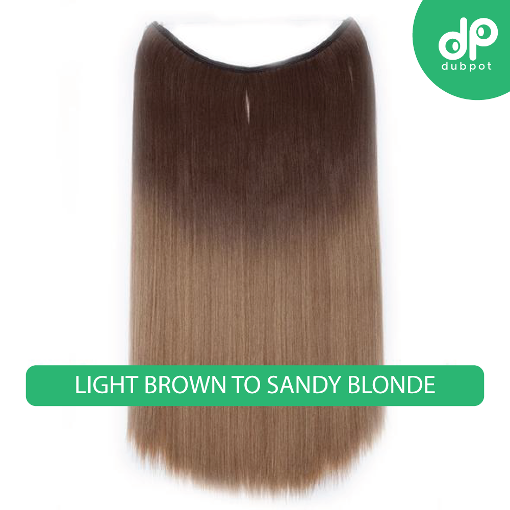 Dubpot 20 inch Invisible Wire No Clip One Piece Hair Extension flip in false hair Hairpieces Synthetic hair for women