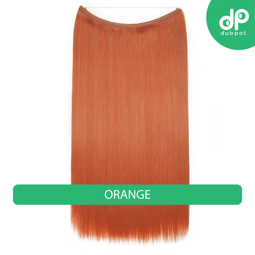 Dubpot 20 inch Invisible Wire No Clip One Piece Hair Extension flip in false hair Hairpieces Synthetic hair for women