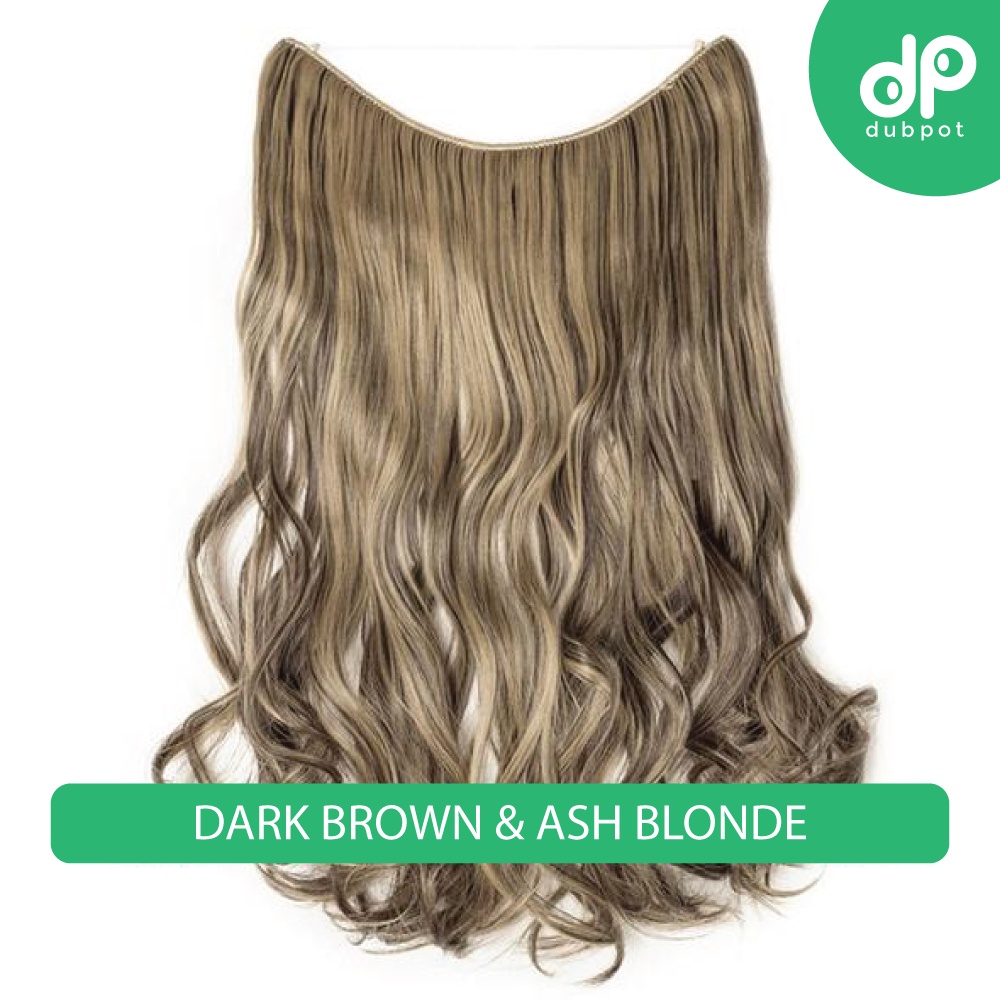 Dubpot 20 inch Invisible Wire No Clip One Piece Hair Extension flip in false hair Hairpieces Synthetic hair for women