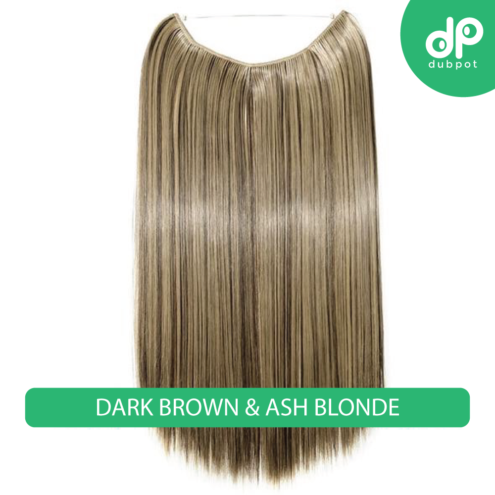 Dubpot 20 inch Invisible Wire No Clip One Piece Hair Extension flip in false hair Hairpieces Synthetic hair for women