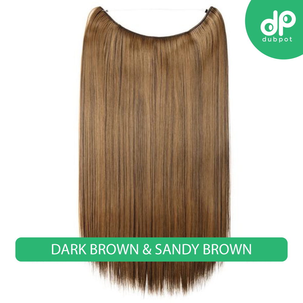 Dubpot 20 inch Invisible Wire No Clip One Piece Hair Extension flip in false hair Hairpieces Synthetic hair for women