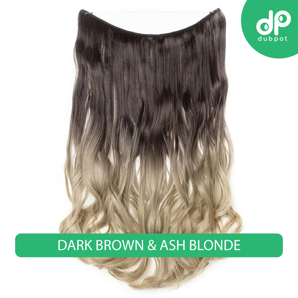 Dubpot 20 inch Invisible Wire No Clip One Piece Hair Extension flip in false hair Hairpieces Synthetic hair for women