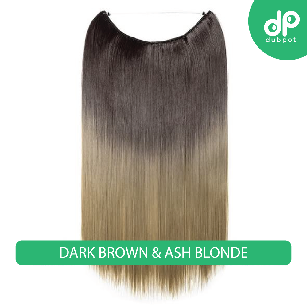 Dubpot 20 inch Invisible Wire No Clip One Piece Hair Extension flip in false hair Hairpieces Synthetic hair for women