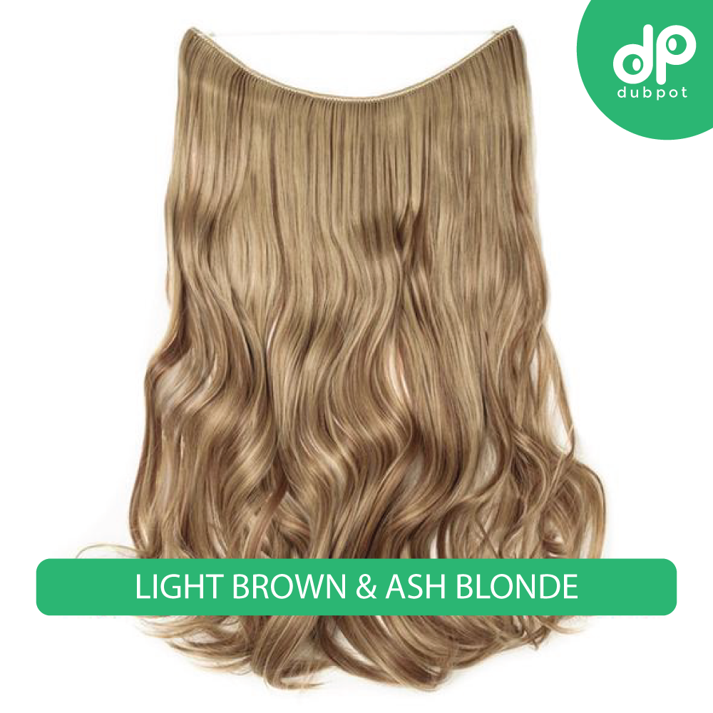 Dubpot 20 inch Invisible Wire No Clip One Piece Hair Extension flip in false hair Hairpieces Synthetic hair for women