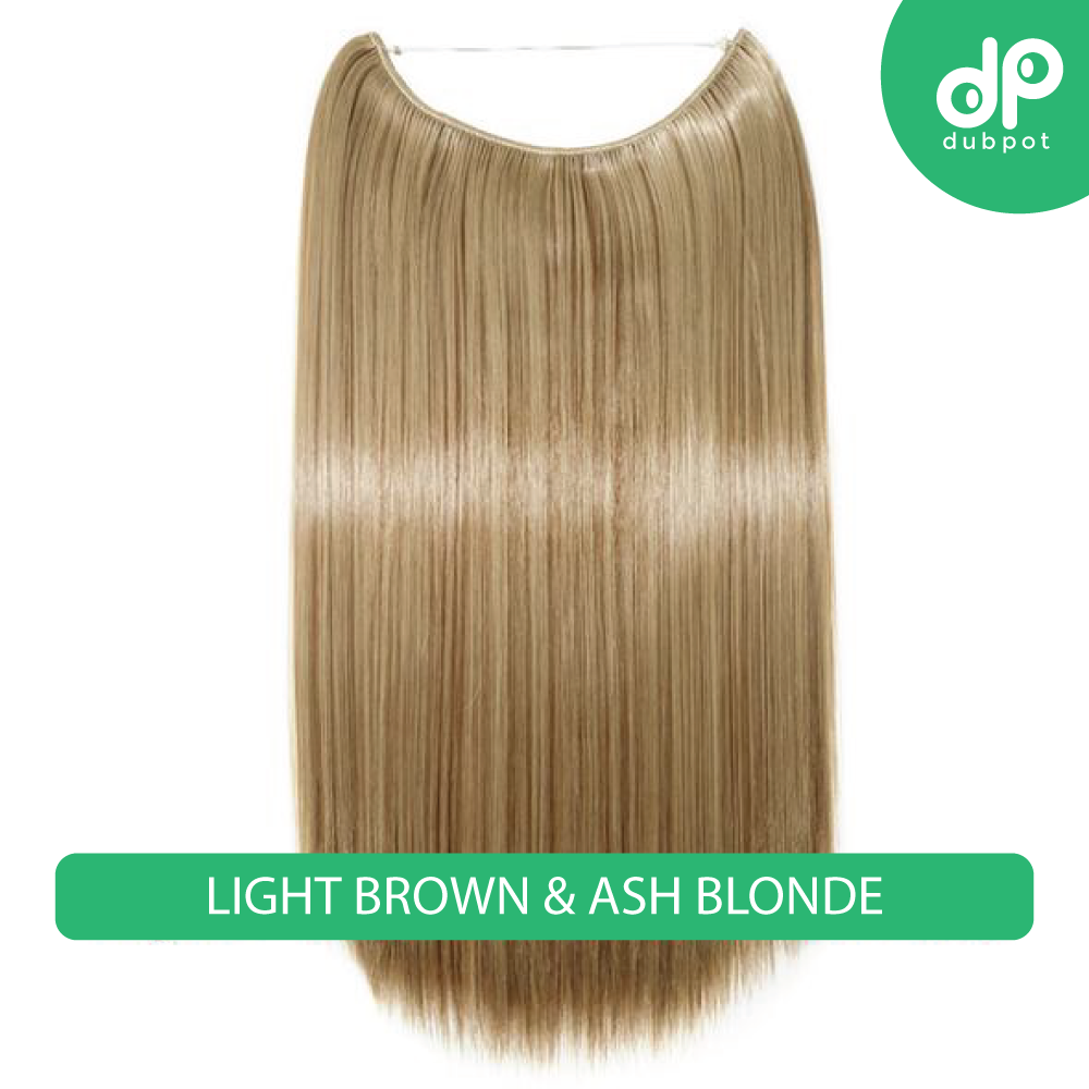 Dubpot 20 inch Invisible Wire No Clip One Piece Hair Extension flip in false hair Hairpieces Synthetic hair for women