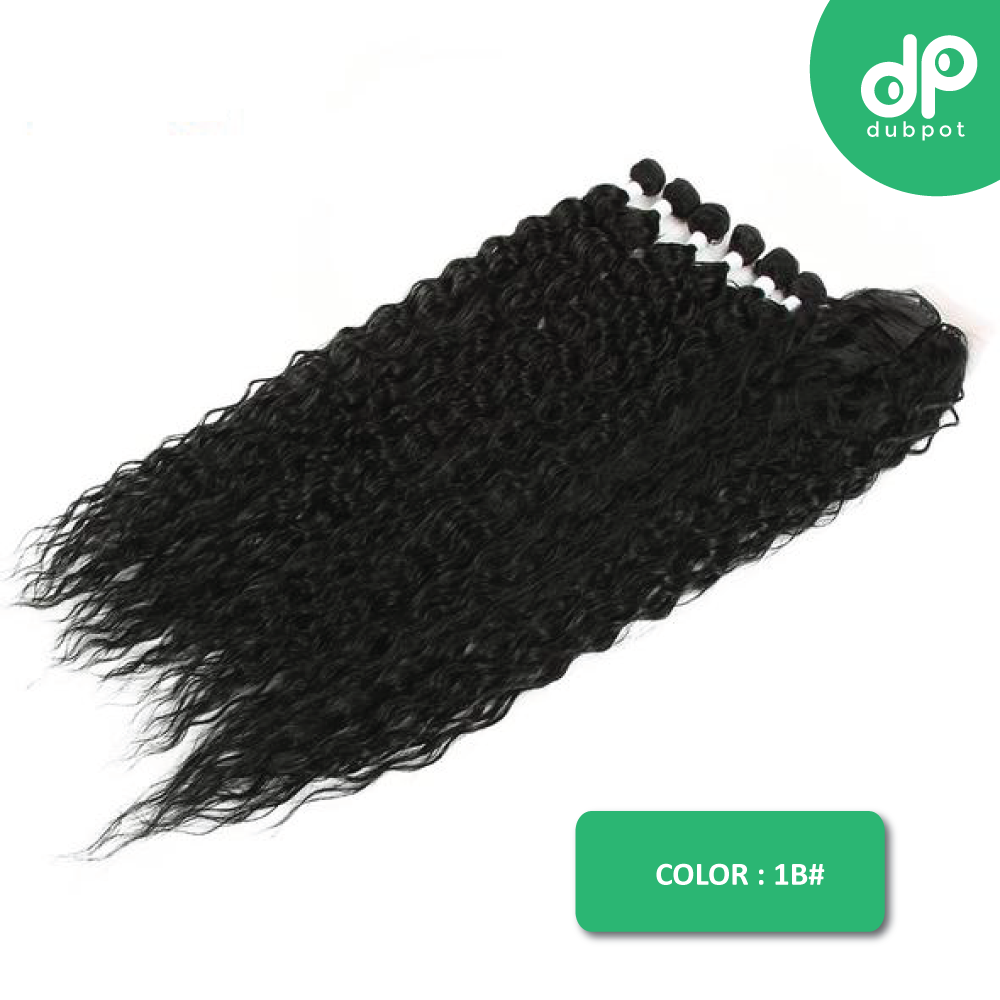 Dubpot Afro Kinky Curly Hair Bundles Extensions With Closure Ombre Golden 30inch Soft Super Long Hair Synthetic Wave Hair